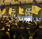 Protests against a unilateral ceasefire in a war zone, Kyiv, Ukraine